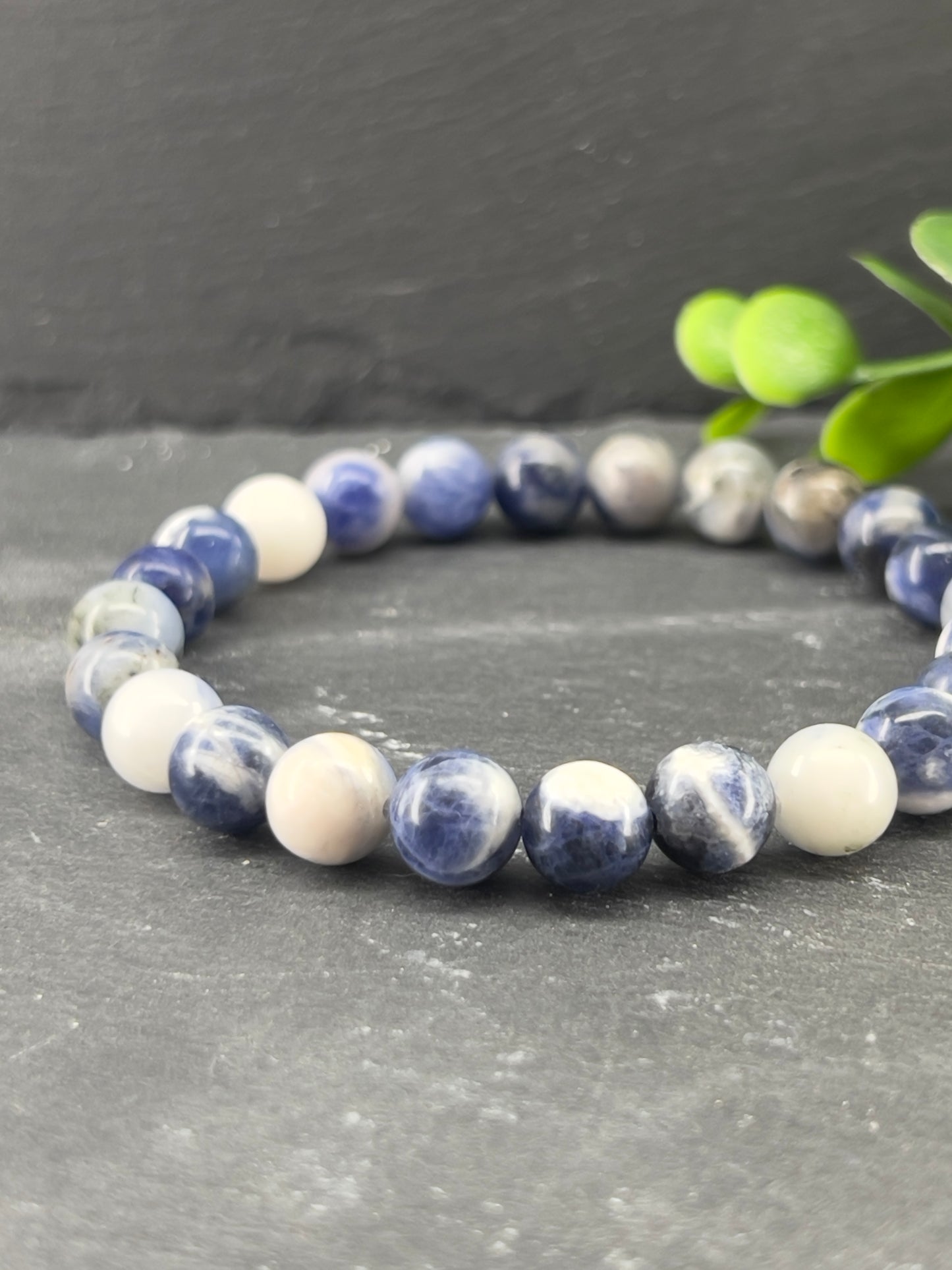 Bracelet pierre précieuse blue sodalite • Taille personnalisée • Bracelet pierre naturelle •Lithothérapie • Bracelet bleu