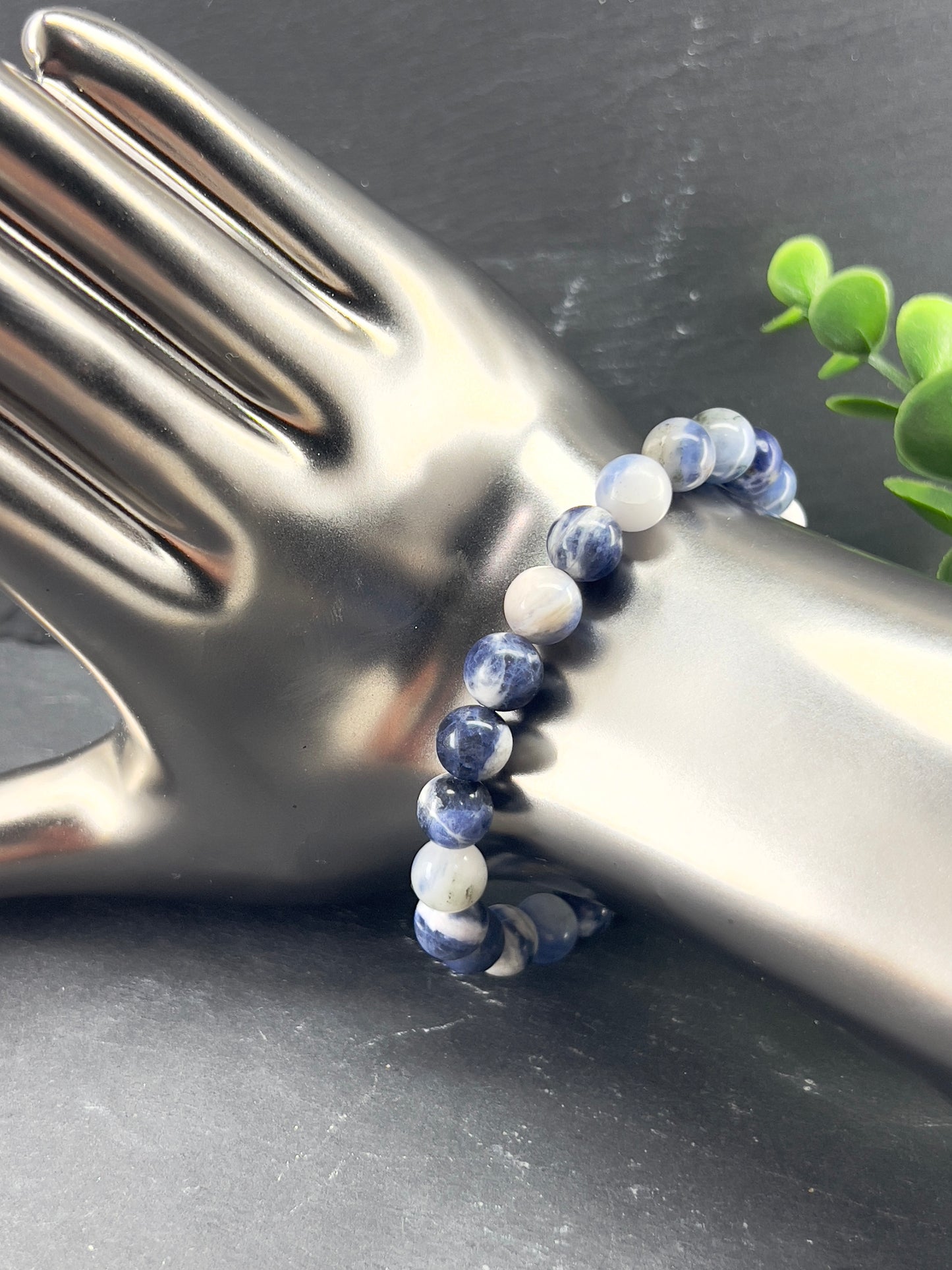 Bracelet pierre précieuse blue sodalite • Taille personnalisée • Bracelet pierre naturelle •Lithothérapie • Bracelet bleu