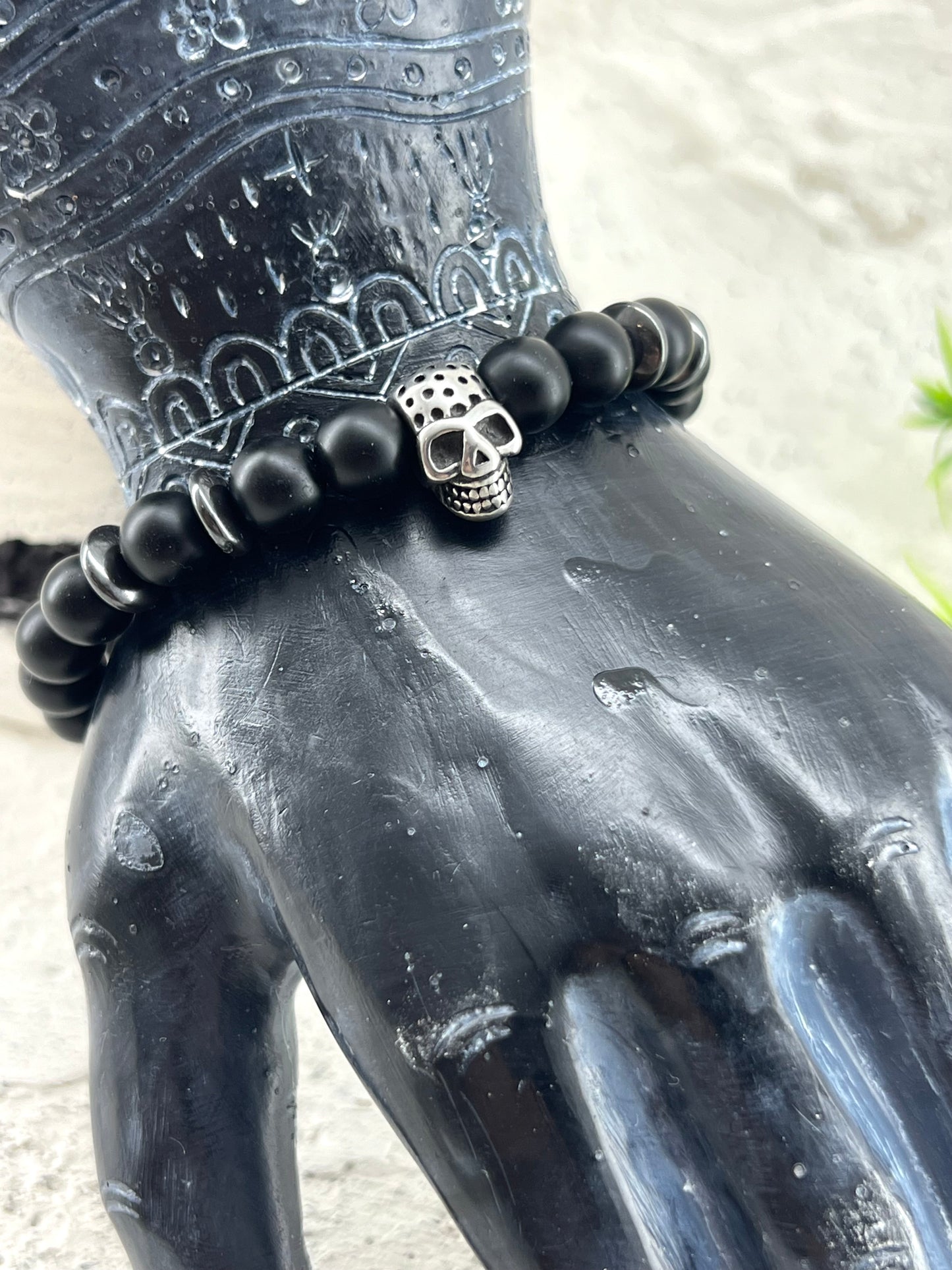 Bracelet tête de mort en acier inoxydable ~ Taille personnalisée