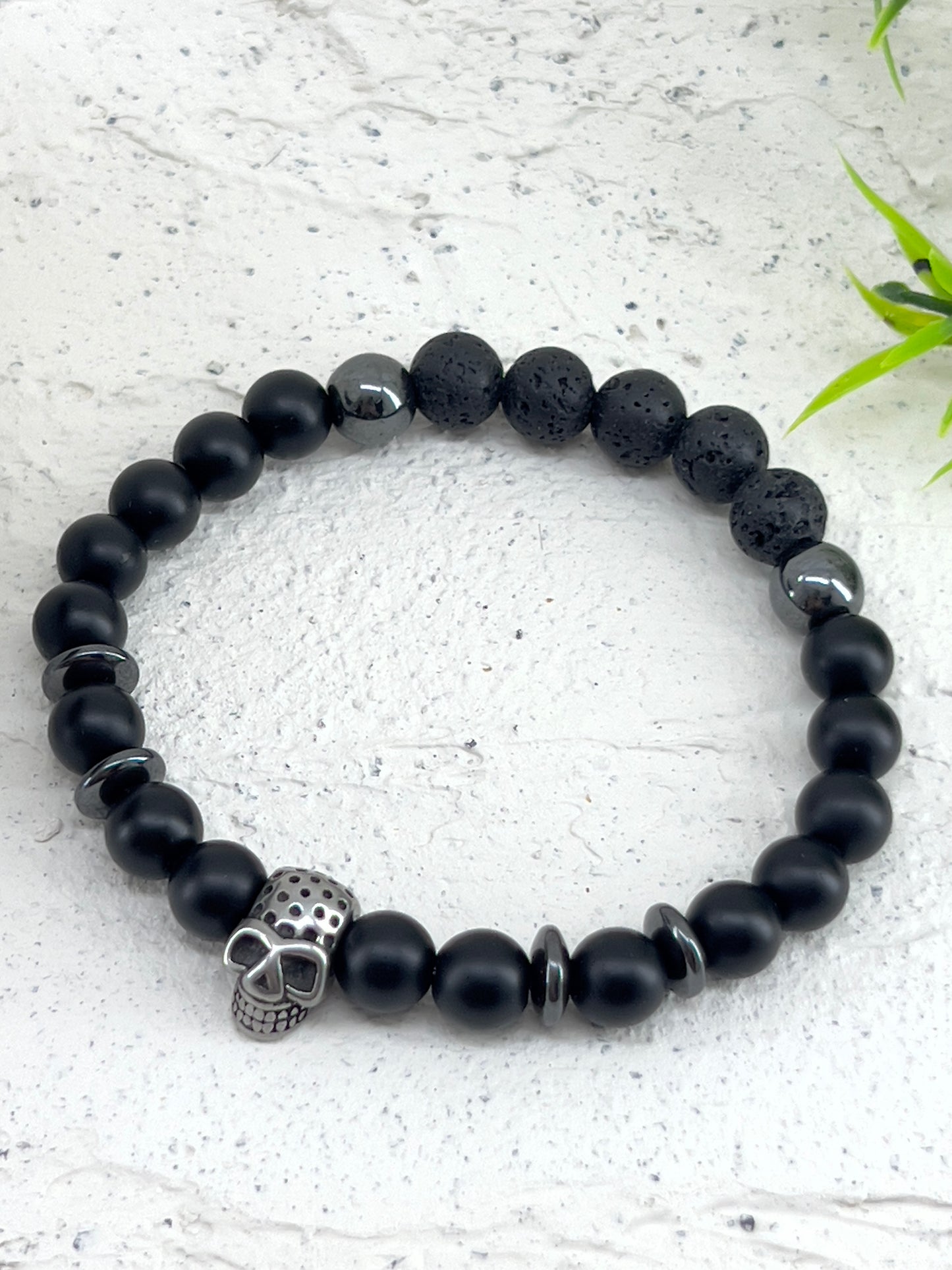 Bracelet tête de mort en acier inoxydable ~ Taille personnalisée