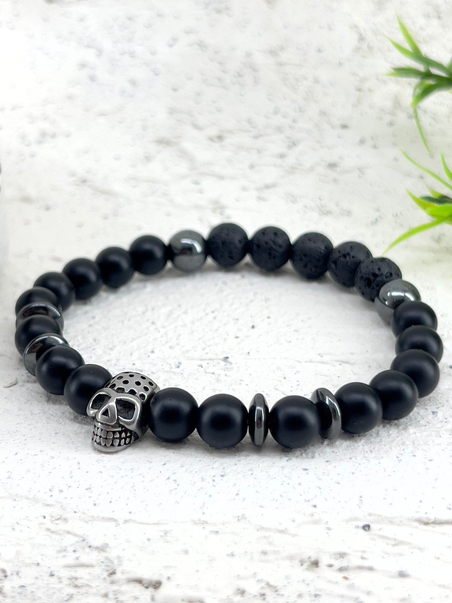 Bracelet tête de mort en acier inoxydable ~ Taille personnalisée