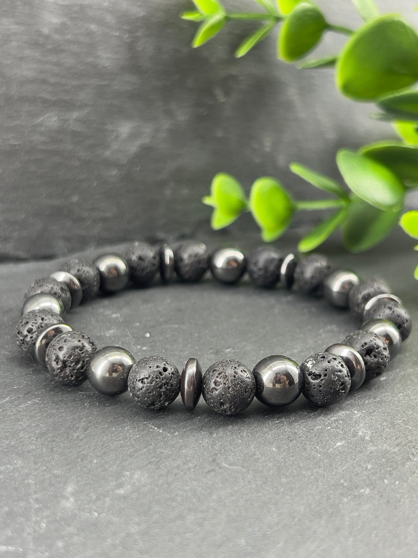 Bracelet aromathérapie hématite ~ taille personnalisée ~ pierre naturelle