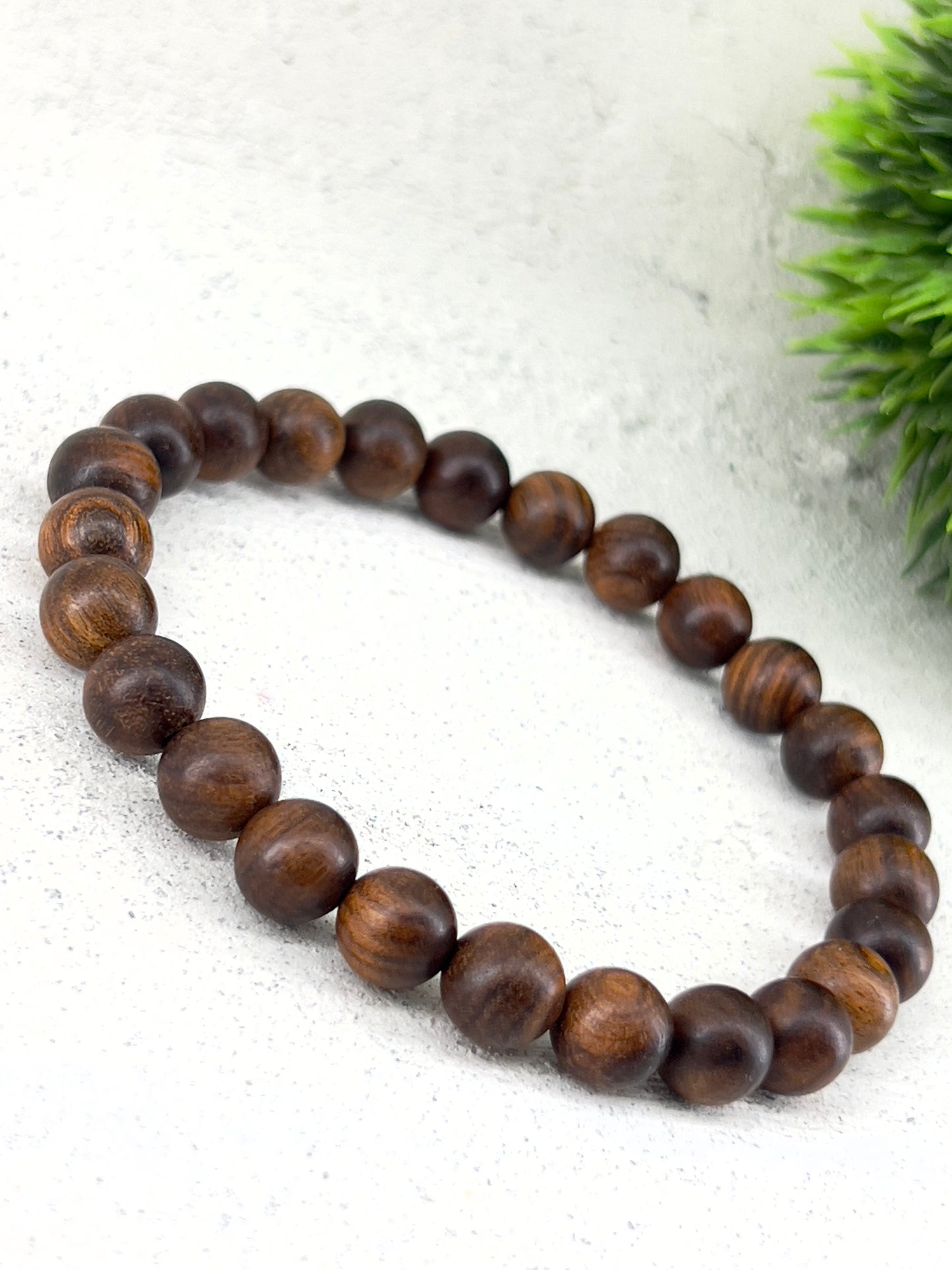 Bracelet mala en bois naturelle padouk africain 8mm ~ Taille personnalisée ~ bracelet africain