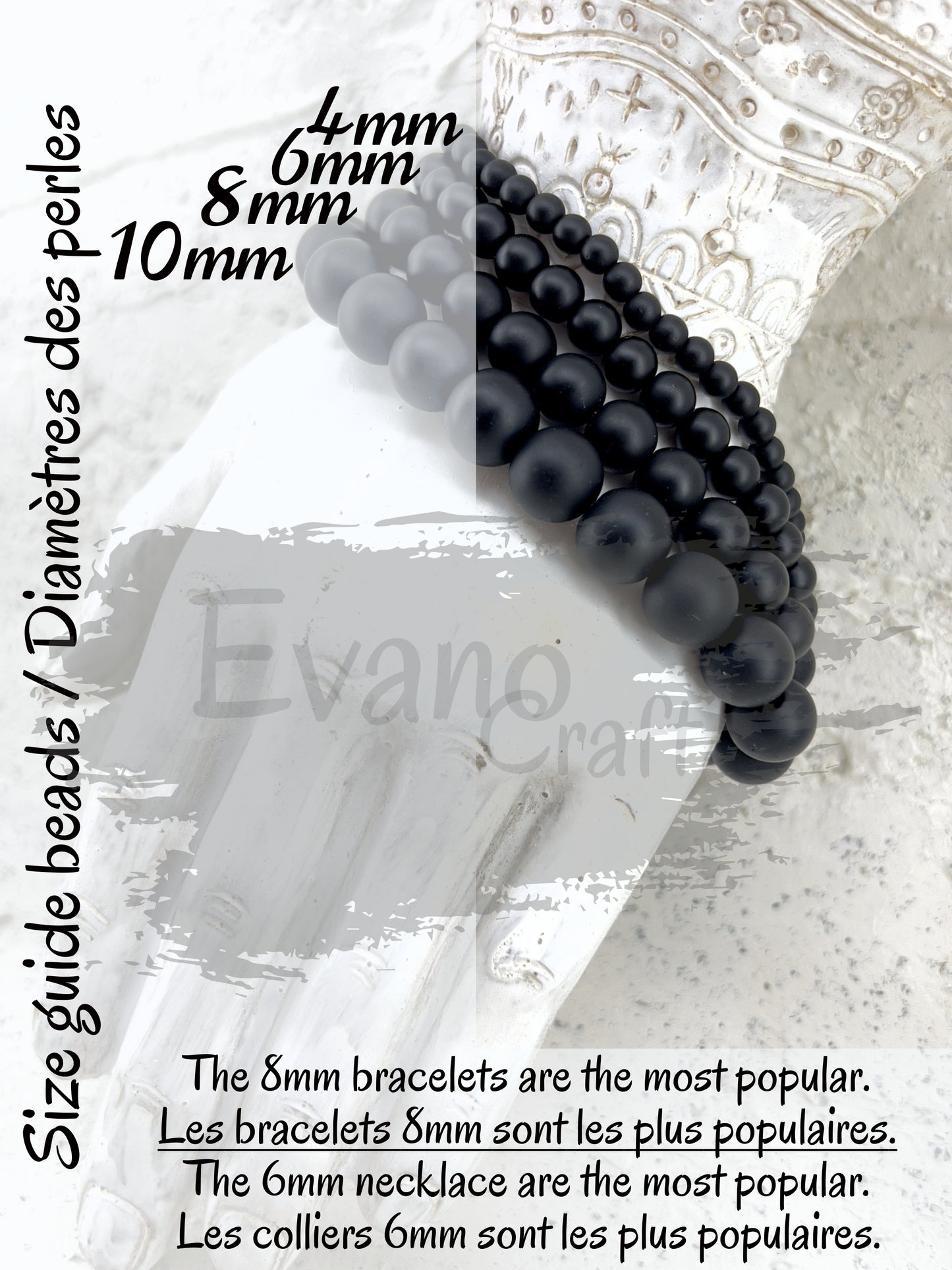 Bracelet aromathérapie Dalmation Jasper 8mm ~ Taille personnalisée
