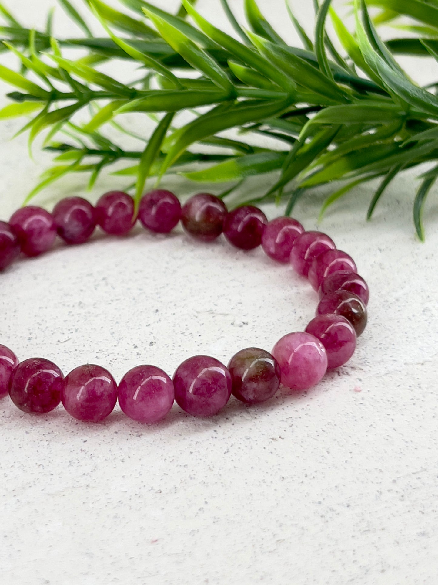 Bracelet en pierre naturelle Tourmaline Watermelon ~ Tailles personnalisées