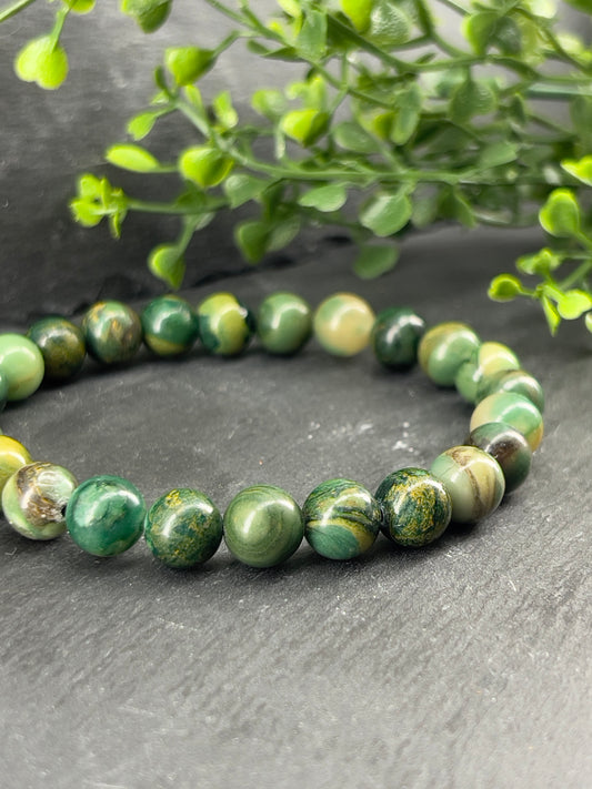 Bracelet en pierre naturelle jade africaine 8mm