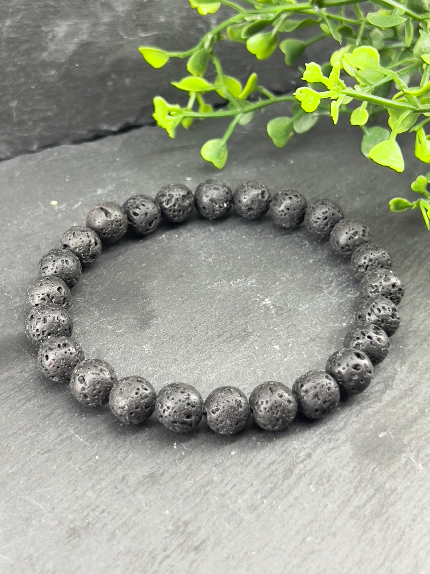 Bracelet aromathérapie en pierre naturelle lave noir 6mm/8mm/10mm ~ Taille personnalisée