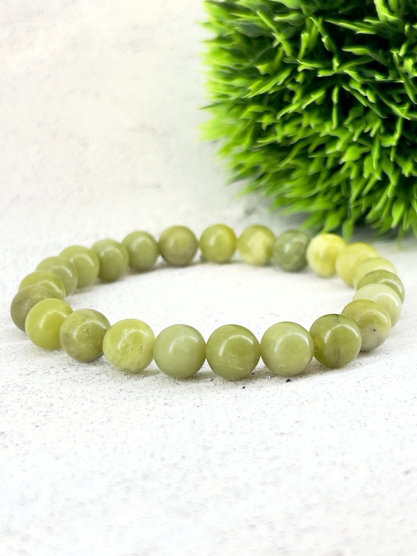 Bracelet en pierre naturelle Jade olive de Taiwan 8mm