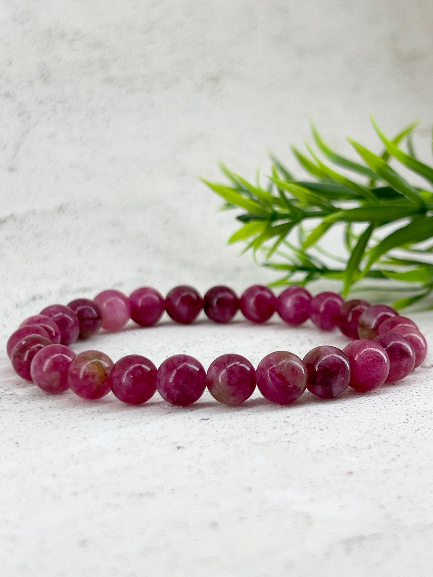 Bracelet en pierre naturelle Tourmaline Watermelon ~ Tailles personnalisées