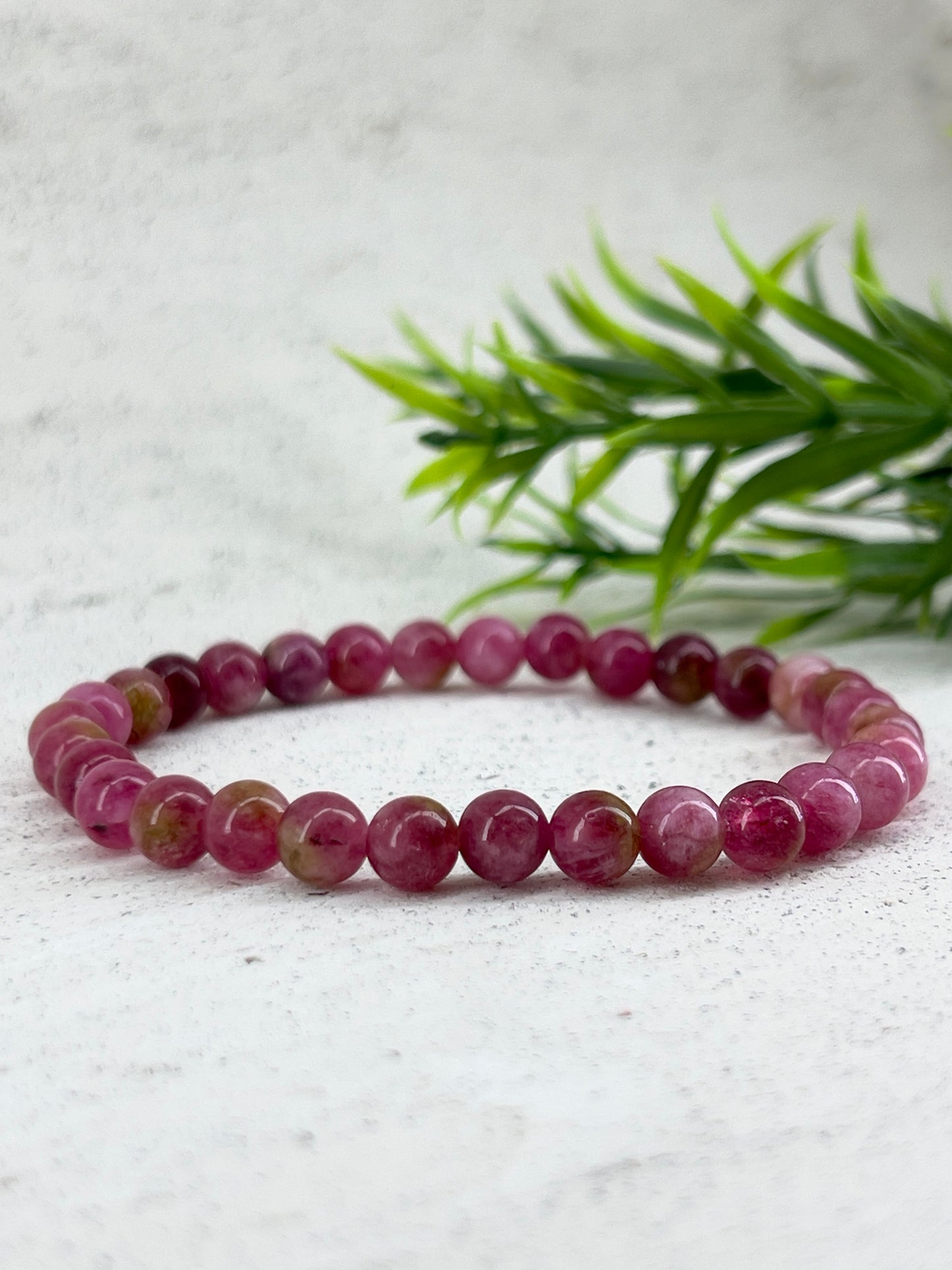 Bracelet en pierre naturelle Tourmaline Watermelon ~ Tailles personnalisées